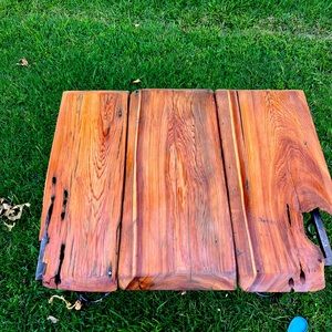 Reclaimed pecky cypress coffee table